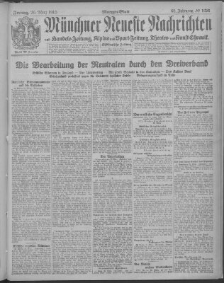 Münchner neueste Nachrichten Freitag 26. März 1915