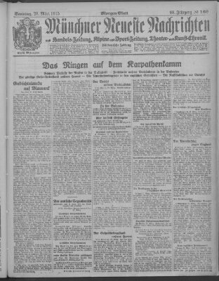 Münchner neueste Nachrichten Sonntag 28. März 1915