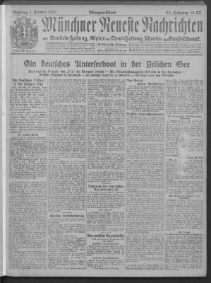 Münchner neueste Nachrichten Montag 1. Februar 1915