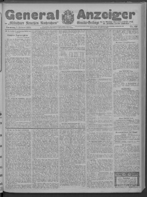 Münchner neueste Nachrichten Sonntag 7. Februar 1915