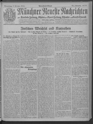 Münchner neueste Nachrichten Dienstag 9. Februar 1915