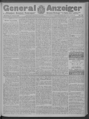 Münchner neueste Nachrichten Dienstag 9. Februar 1915