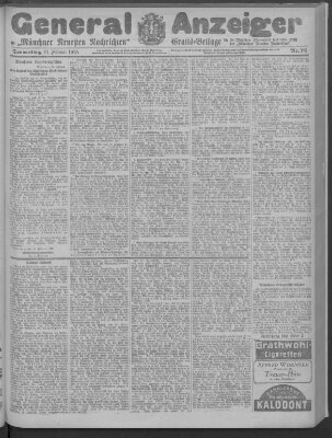 Münchner neueste Nachrichten Donnerstag 11. Februar 1915