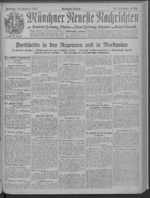 Münchner neueste Nachrichten Freitag 12. Februar 1915