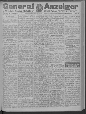 Münchner neueste Nachrichten Freitag 12. Februar 1915