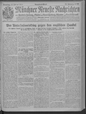 Münchner neueste Nachrichten Samstag 13. Februar 1915