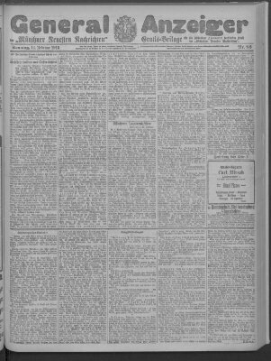 Münchner neueste Nachrichten Sonntag 14. Februar 1915