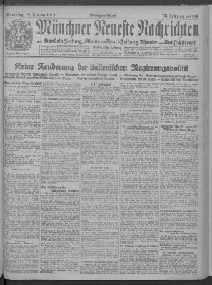 Münchner neueste Nachrichten Samstag 20. Februar 1915