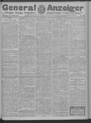 Münchner neueste Nachrichten Sonntag 21. Februar 1915