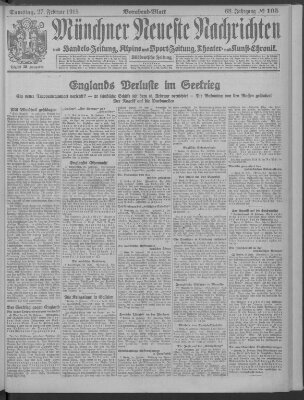 Münchner neueste Nachrichten Samstag 27. Februar 1915