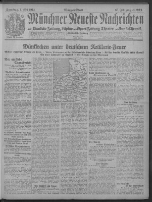 Münchner neueste Nachrichten Samstag 1. Mai 1915