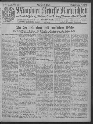 Münchner neueste Nachrichten Sonntag 2. Mai 1915