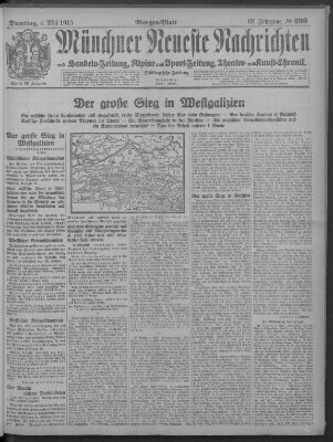 Münchner neueste Nachrichten Dienstag 4. Mai 1915