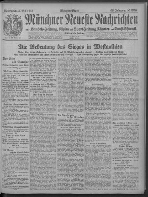 Münchner neueste Nachrichten Mittwoch 5. Mai 1915