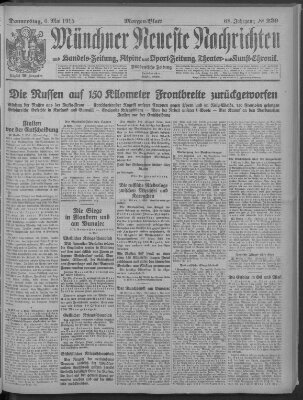 Münchner neueste Nachrichten Donnerstag 6. Mai 1915