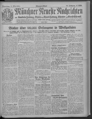 Münchner neueste Nachrichten Dienstag 11. Mai 1915