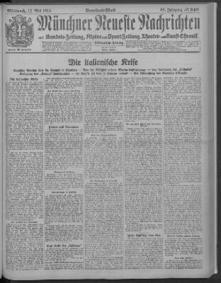 Münchner neueste Nachrichten Mittwoch 12. Mai 1915