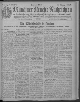 Münchner neueste Nachrichten Sonntag 16. Mai 1915