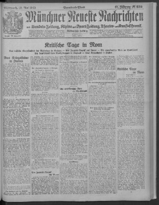 Münchner neueste Nachrichten Mittwoch 19. Mai 1915