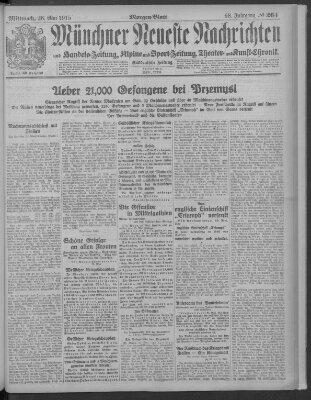 Münchner neueste Nachrichten Mittwoch 26. Mai 1915