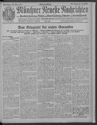 Münchner neueste Nachrichten Samstag 29. Mai 1915