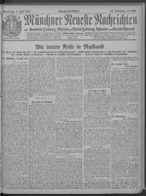 Münchner neueste Nachrichten Sonntag 4. Juli 1915