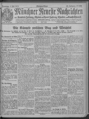 Münchner neueste Nachrichten Sonntag 4. Juli 1915