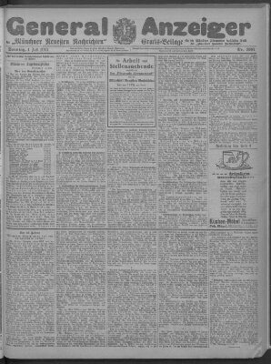 Münchner neueste Nachrichten Sonntag 4. Juli 1915