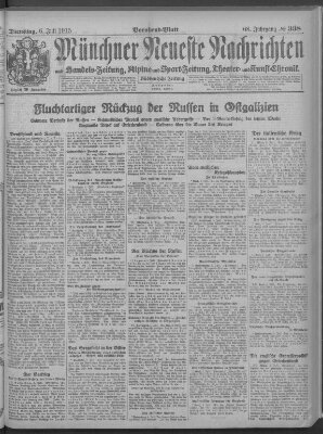 Münchner neueste Nachrichten Dienstag 6. Juli 1915