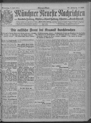 Münchner neueste Nachrichten Dienstag 6. Juli 1915