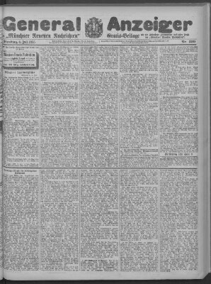 Münchner neueste Nachrichten Dienstag 6. Juli 1915