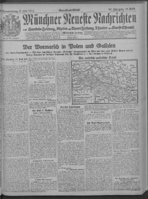 Münchner neueste Nachrichten Donnerstag 8. Juli 1915