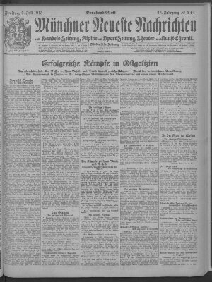 Münchner neueste Nachrichten Freitag 9. Juli 1915