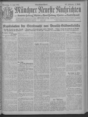 Münchner neueste Nachrichten Sonntag 11. Juli 1915