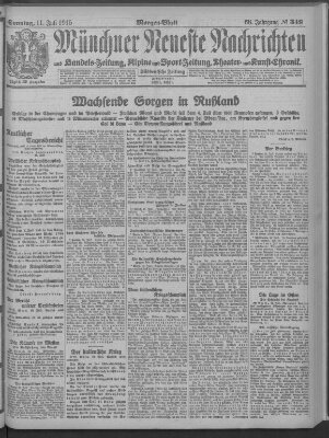 Münchner neueste Nachrichten Sonntag 11. Juli 1915