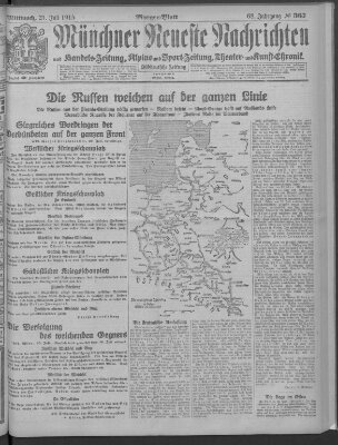 Münchner neueste Nachrichten Mittwoch 21. Juli 1915