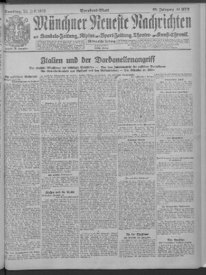 Münchner neueste Nachrichten Samstag 24. Juli 1915