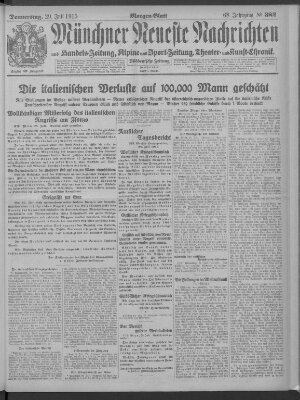 Münchner neueste Nachrichten Donnerstag 29. Juli 1915