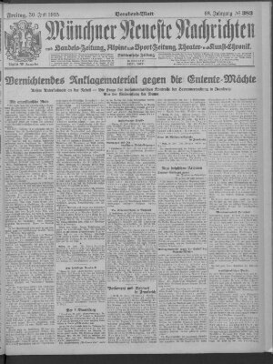 Münchner neueste Nachrichten Freitag 30. Juli 1915