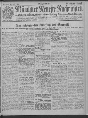 Münchner neueste Nachrichten Freitag 30. Juli 1915