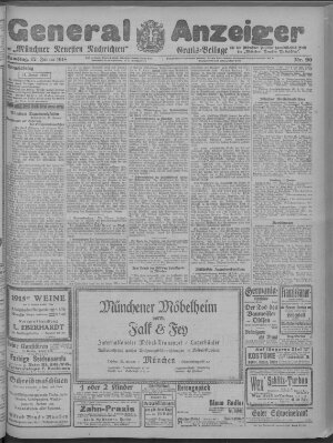 Münchner neueste Nachrichten Samstag 12. Januar 1918