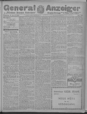 Münchner neueste Nachrichten Sonntag 27. Januar 1918