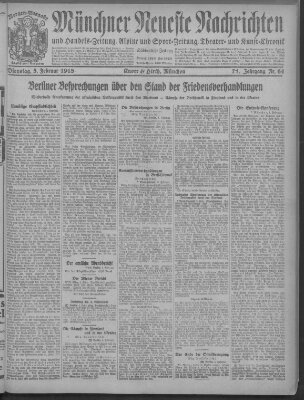 Münchner neueste Nachrichten Dienstag 5. Februar 1918