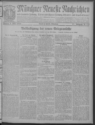 Münchner neueste Nachrichten Montag 4. März 1918