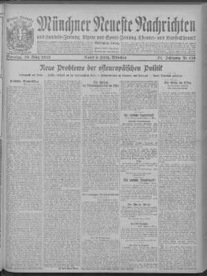 Münchner neueste Nachrichten Sonntag 10. März 1918