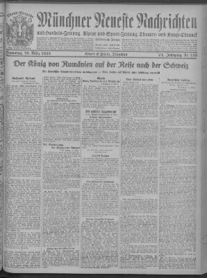 Münchner neueste Nachrichten Samstag 16. März 1918