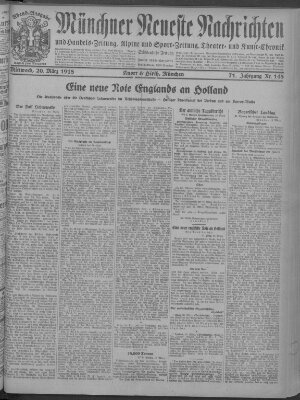 Münchner neueste Nachrichten Mittwoch 20. März 1918