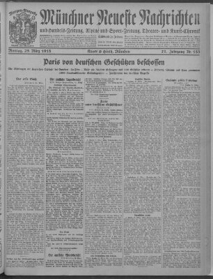 Münchner neueste Nachrichten Montag 25. März 1918