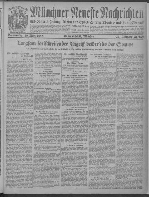 Münchner neueste Nachrichten Donnerstag 28. März 1918