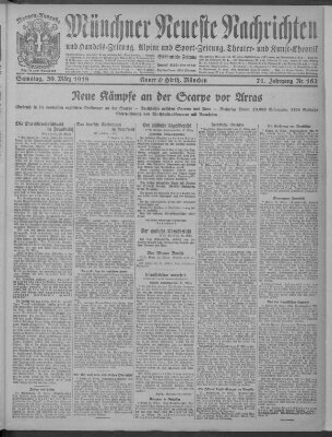 Münchner neueste Nachrichten Samstag 30. März 1918